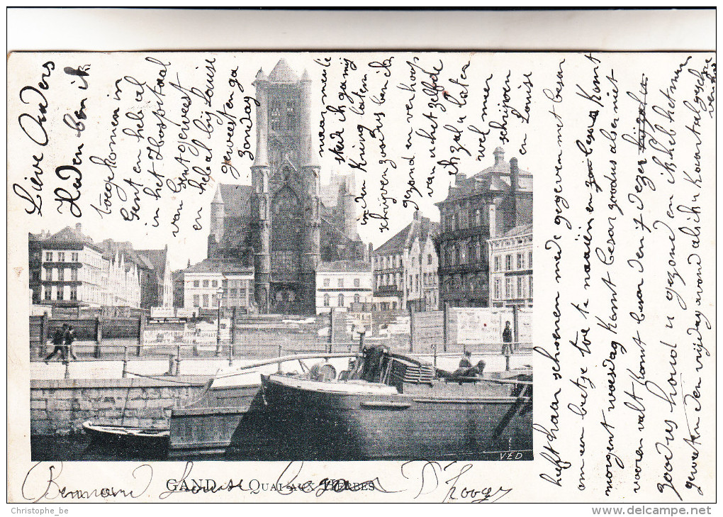 Gent, Gand, Quai Des Herbes, Binnenschip, Péniche (pk15385) - Gent