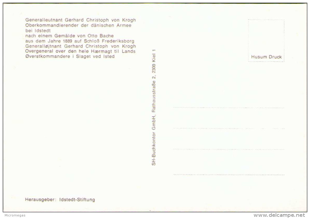 Generalleutnant Gerhard Christoph Von Krogh Oberkommandierender Der Dänischen Armee Bei Idstedt - Personen