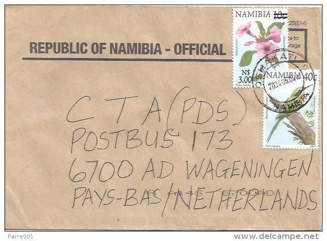 Namibia 2006 Oshakati 9 Bea-eater Flower Overprint N$3 Over 10c Cover - Namibië (1990- ...)