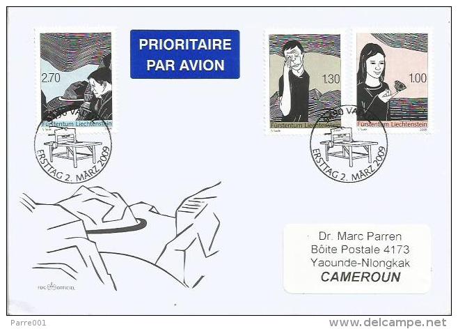 Liechtenstein 2009 Vaduz Butterfly Emotions Mountains FDC Cover - Brieven En Documenten