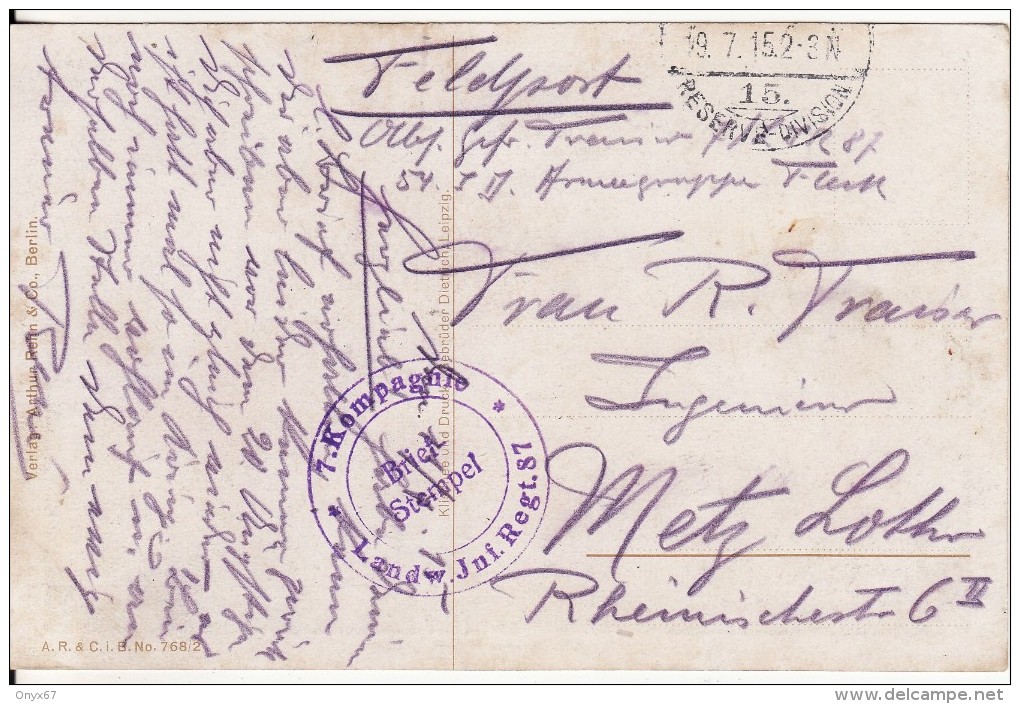 Carte Postale Fantaisie Dessin- Arthur THIELE Illustrateur -Das Eiserne Kreuz-Croix- Militaire Allemand-Stempel - Thiele, Arthur