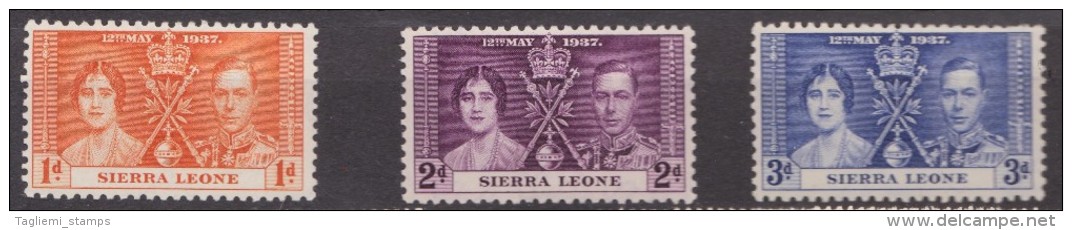 Sierra Leone, 1937, SG 185 - 187, MNH - Sierra Leone (...-1960)