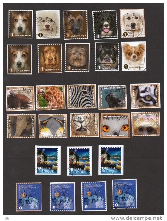 Lot Timbres De Carnets De 2013-2014 - Chiens - Animaux - Noel - Honden - Dieren - Kerst - Used Stamps