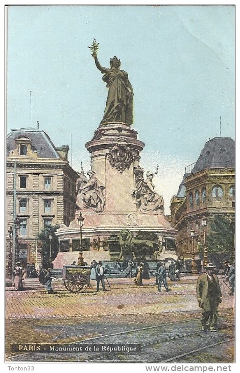 PARIS - 75 -  CPA COLORISEE Du Mounument De La République - VAN - - - Estatuas