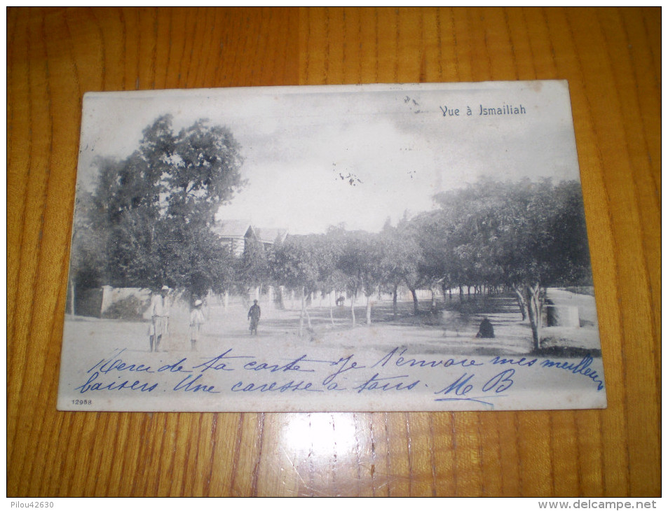 Précurseur : Carte & Cachet Ismailia, Egypte :vue à Ismailiah, Animée. Paire De 2 Milliemmes . Montélimar 1903. - Ismailia