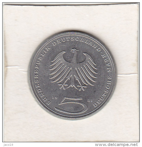 5 Deutche Mark 1729-1781 1981 J - Autres & Non Classés