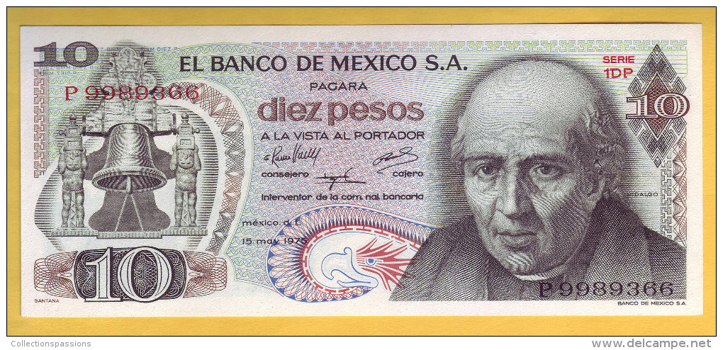 MEXIQUE - Billet De 10 Pesos. 15-05-75.  Pick: 63h. NEUF - México