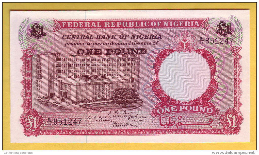 NIGERIA - Billet De 1 Pound. 1967.  Pick: 8. NEUF - Nigeria