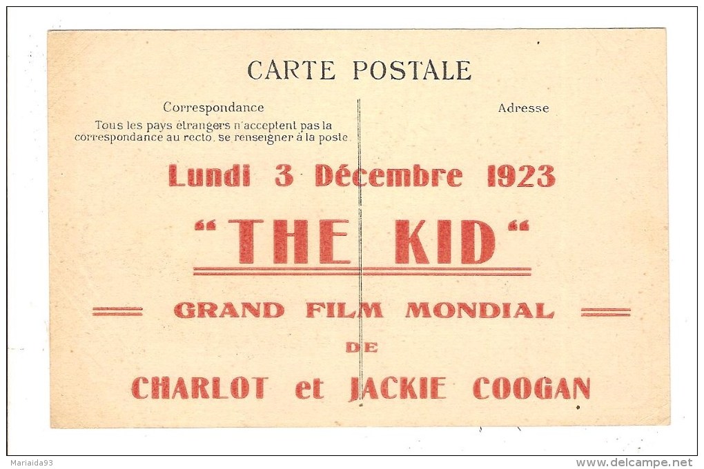 ILLUSTRATEUR - ORTH - CHARLES CHAPLIN - THE KID - 1923 - CINEMA - PUBLICITE - Other & Unclassified