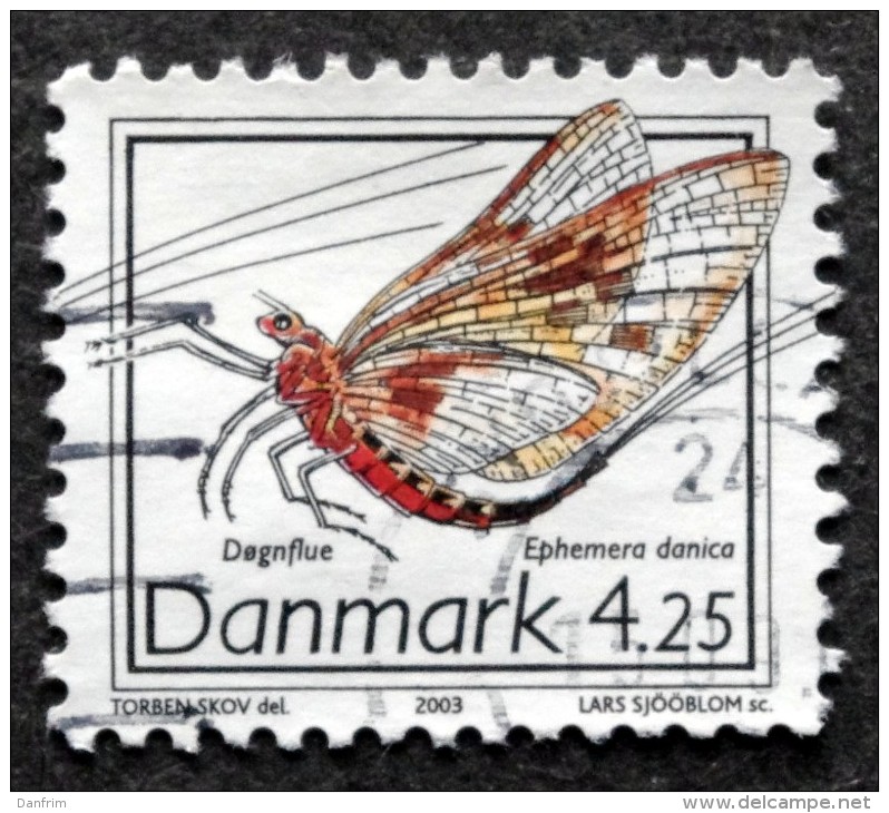 Denmark 2003 Seltene Insekten /insect / Insecte MiNr. 1338 (O)    Mayfly  / éphémère / Eintagsfliege ( Lot A 71 ) - Usado