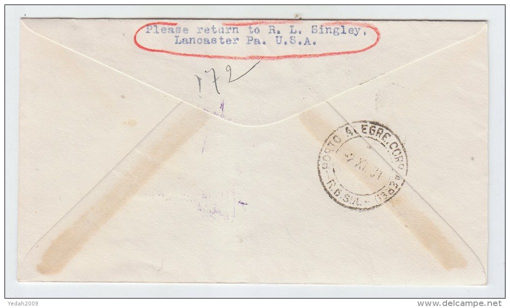 Brazil VIA PAA AIRMAIL COVER 1931 - Aéreo