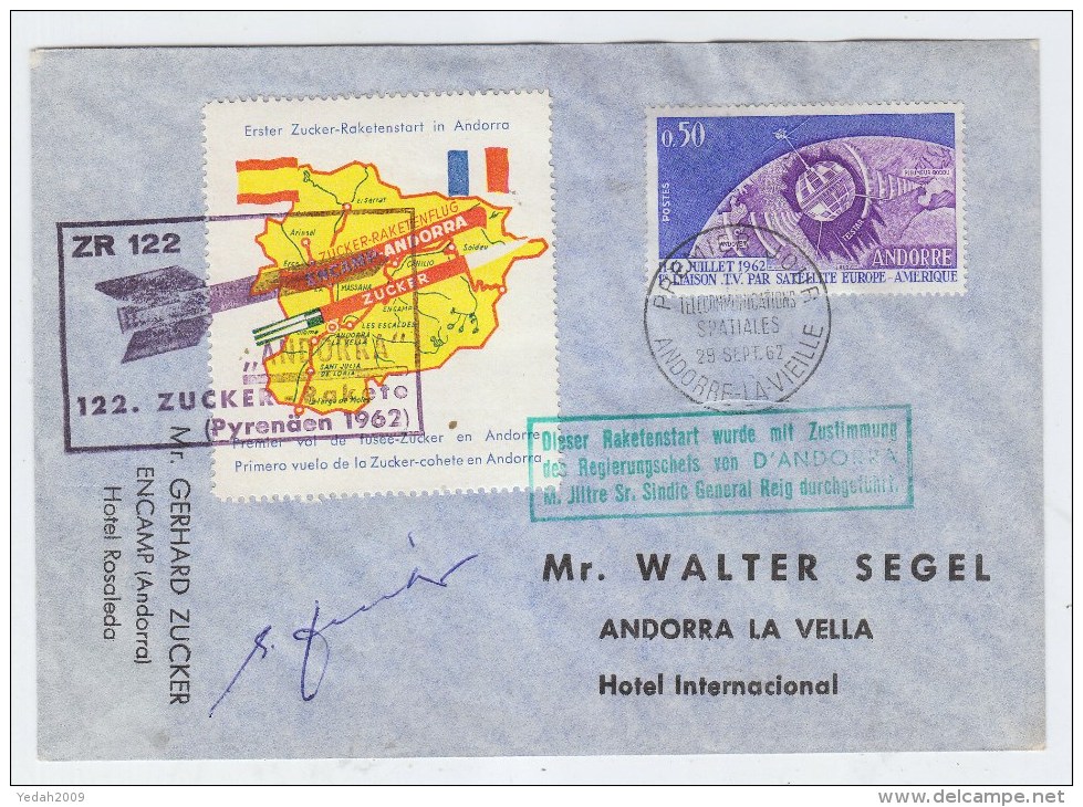 Andorra ROCKET POST ZR 122 COVER 1962 - Other & Unclassified