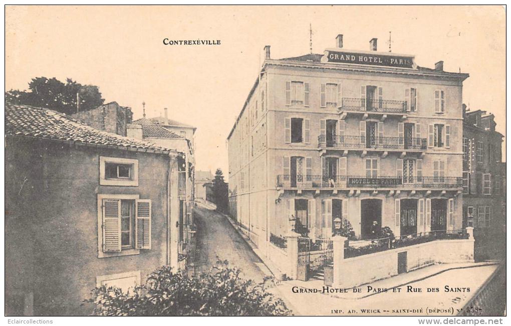 Contrexeville    88    Grand  Hôtel  De  Paris Et Rue Des Saints - Autres & Non Classés