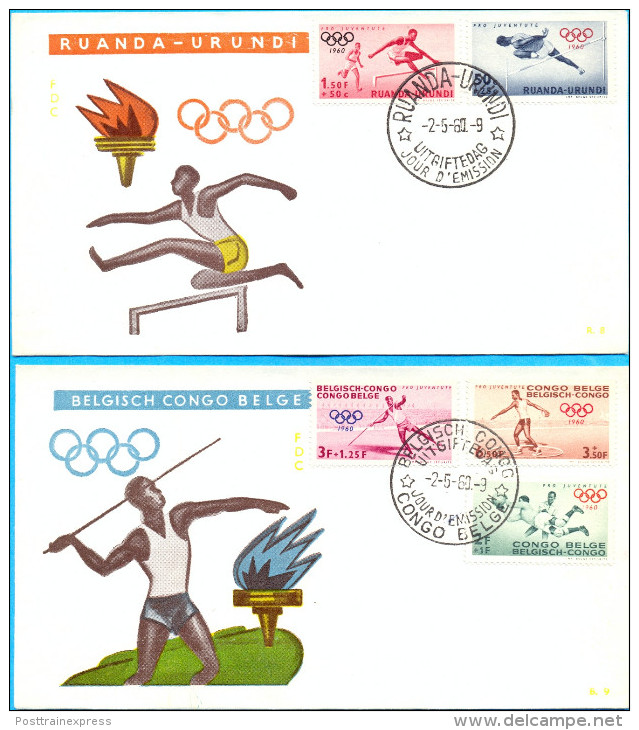 Ruanda-Urundi. The FDC "Pro Juventute" - Olimpic Games 1960. - Lettres & Documents