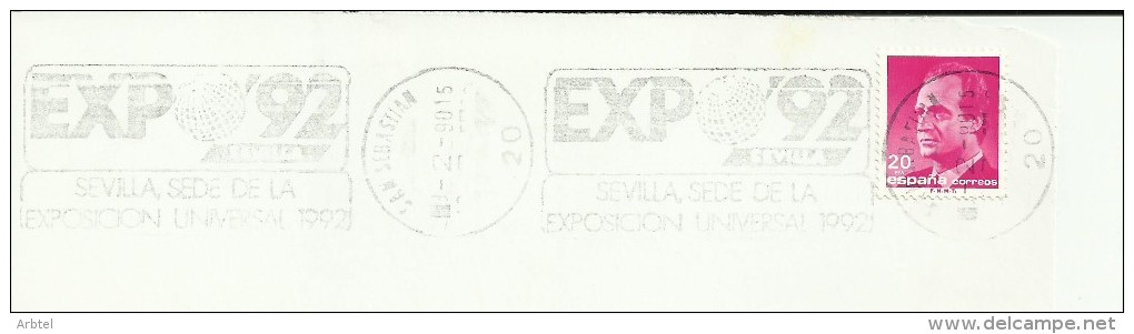 SAN SEBASTAIN  FRAGMENTO CON MAT EXPO 92 SEVILLA - 1992 – Séville (Espagne)