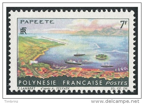 POLYNESIE 1964 - Yv. 32 (*) TB  Cote= 4,50 EUR - Paysages : Papeete ..Réf.POL22186 - Ungebraucht