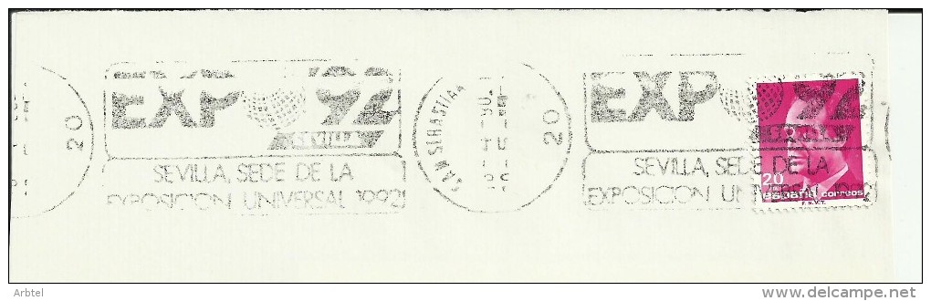 SAN SEBASTAIN  FRAGMENTO CON MAT EXPO 92 SEVILLA - 1992 – Sevilla (Spanje)