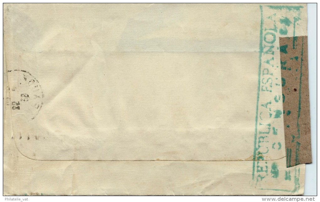 ESPAGNE LETTRE AVEC CENSURE RÉPUBLICA ESPANOLA POUR LA FRANCE . A Voir Pour étude (lot 1013) - Republicans Censor Marks