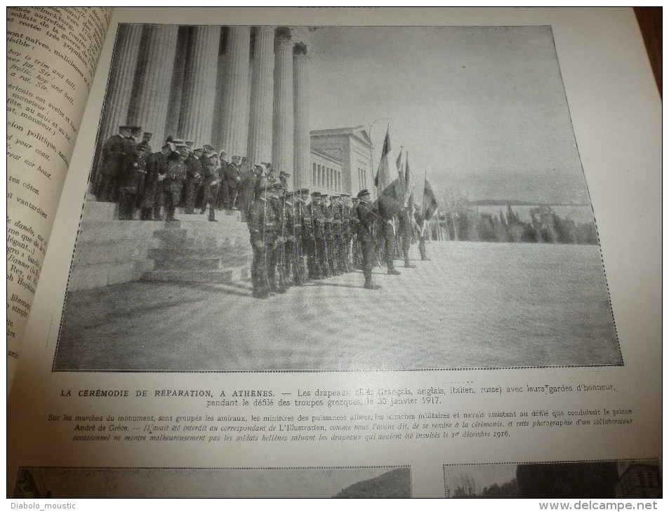 1917 : ATHENES;Mont-Athos;Dirigeable De Marine;Kigali;Tanganyika; Ujiji-Kigoma;Ecole Des Mutilés Aux Champs;Trafalgar-Sq - L'Illustration
