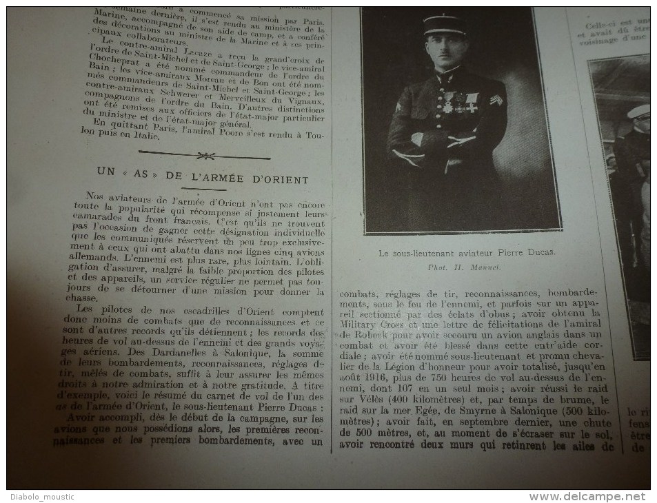 1917 : ATHENES;Mont-Athos;Dirigeable de Marine;Kigali;Tanganyika; Ujiji-Kigoma;Ecole des mutilés aux champs;Trafalgar-Sq