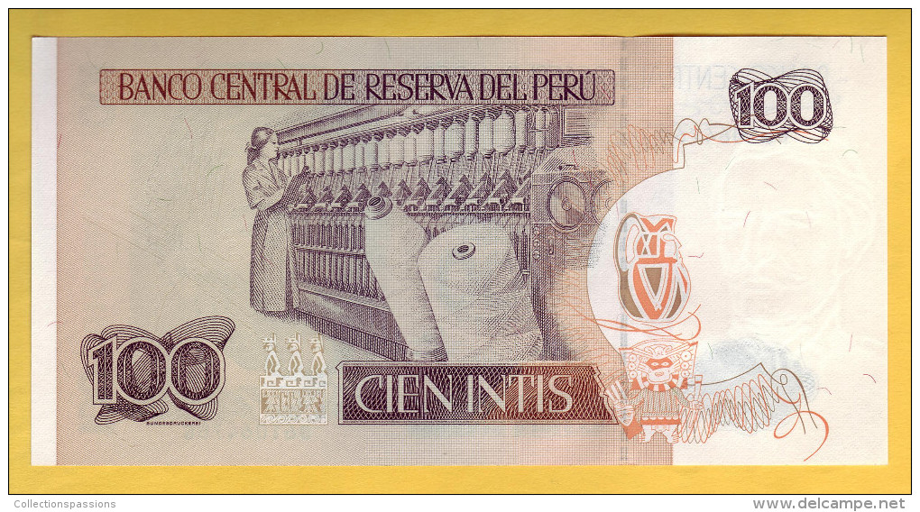 PEROU - Billet De 100 Intis. 26-06-87.  Pick: 133. NEUF - Perú