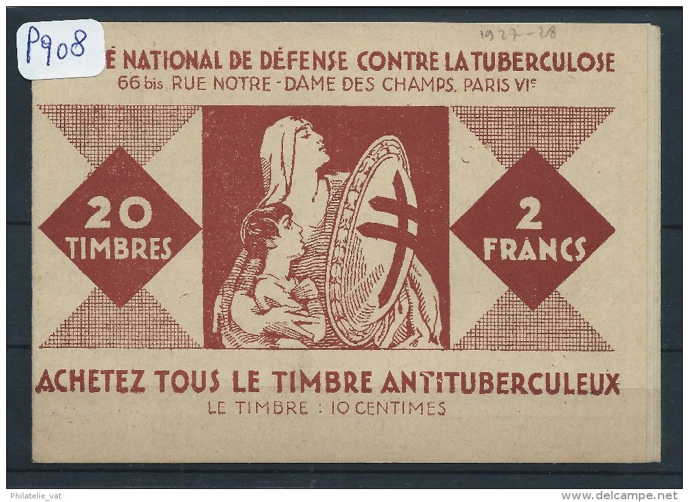 FRANCE  CARNET VIGNETTE ANTI TUBERCULEUX  1928   NEUF LUXE - Blocs & Carnets