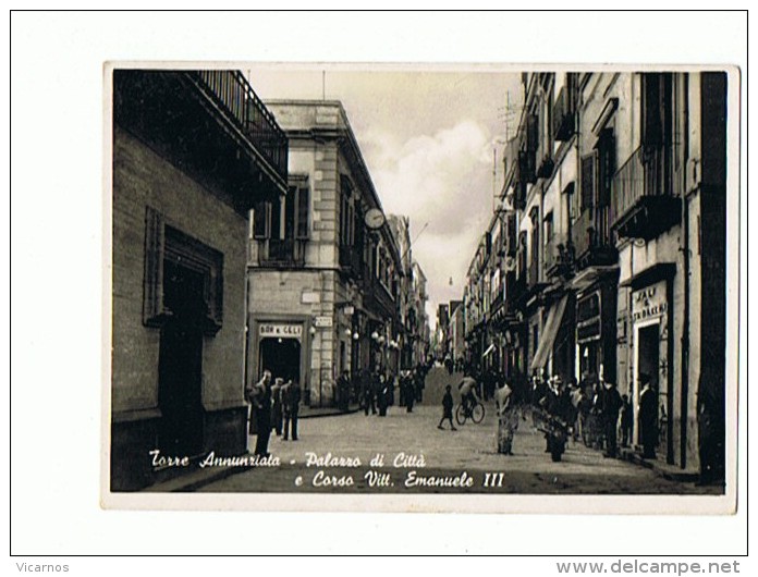 CPSM ITALIE TORRE ANNUNZIATA Palazzo Di Città E Corso Vitt. Emanuele III - Torre Annunziata