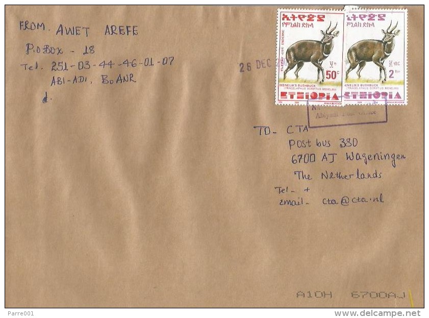 Ethiopia 2005 Abiyadi Postal Agency Bushbuck Antilope Cover - Ethiopië