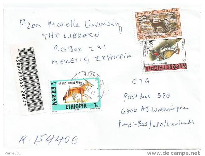 Ethiopia 2000 Makalie Simien Fox Woodpecker Barcoded Registered Cover - Ethiopië