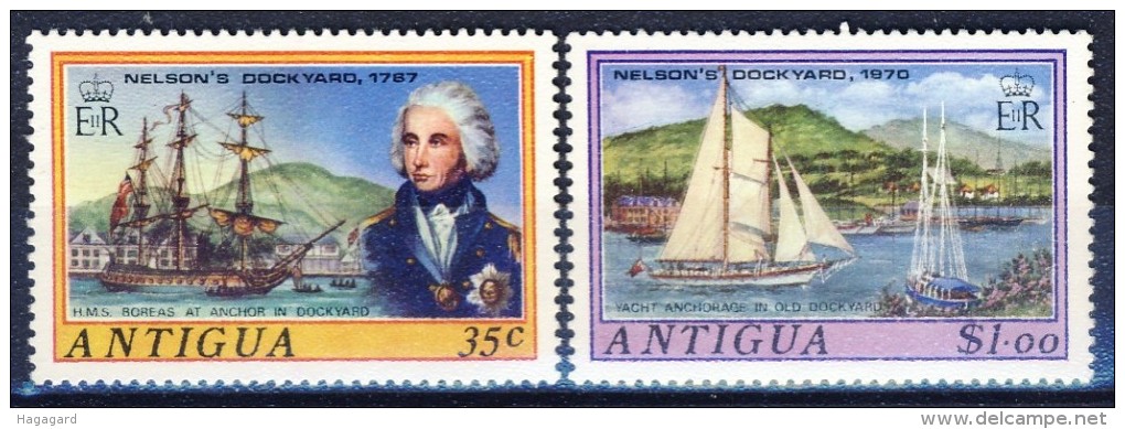 ##K555. Antigua 1975. Nelsons Dock Yard. 2 Items. MNH(**) - 1960-1981 Autonomie Interne