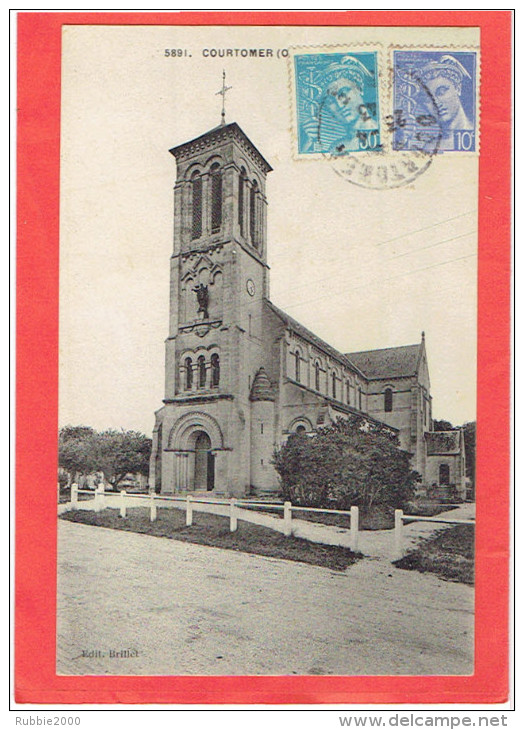 COURTOMER 1943 L EGLISE CARTE EN BON ETAT - Courtomer