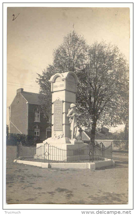 LG12 - 2 -  MORTIER  -  Monument Commémoratif 1914 - 1918   *carte Photo De La Firme (?) Delhez Soeurs à Mortier* - Blegny