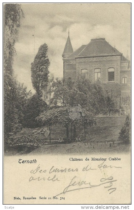Ternath    Château De Monsieur Crabbe;   Prachtige Kaart ; 1907  Naar  Laeken - Ternat