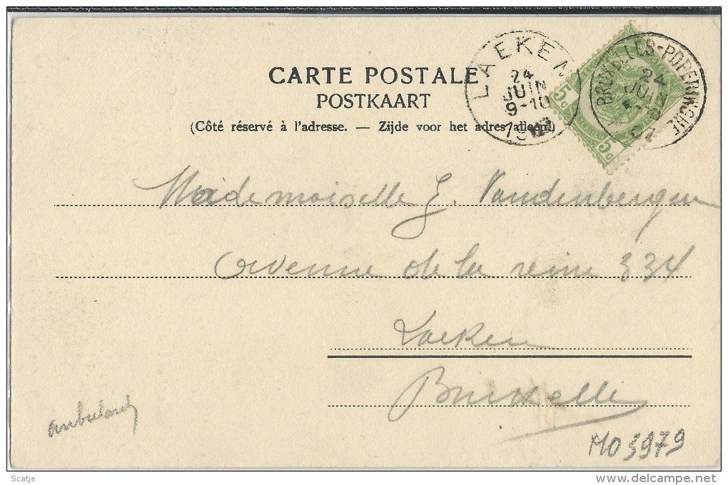 Ternath    Château De Monsieur Crabbe;   Prachtige Kaart ; 1907  Naar  Laeken - Ternat