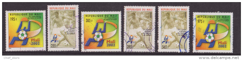 Mali 2002 CAN Fussball Football Soccer Serie Complete 6 Valeurs Tres Rare Oblitérés - Fußball-Afrikameisterschaft