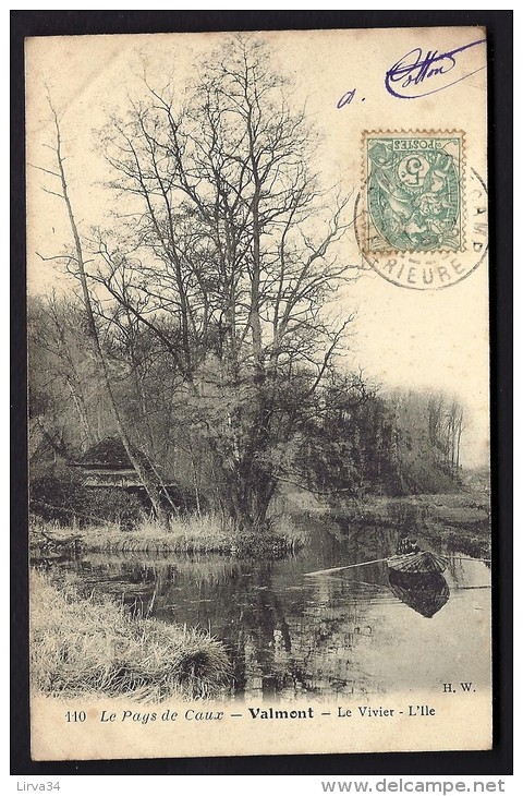 CPA ANCIENNE- FRANCE-  VALMONT (76)- LE VIVIER EN HIVER-  BARQUE DE PECHE- - Valmont