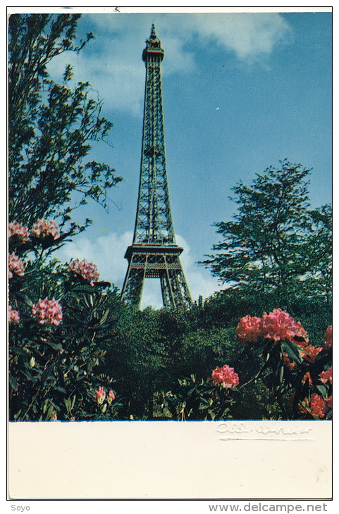 Albert Monier 10023 Paris La Tour Eiffel Vue Des Jardins Du Champs De Mars - Monier