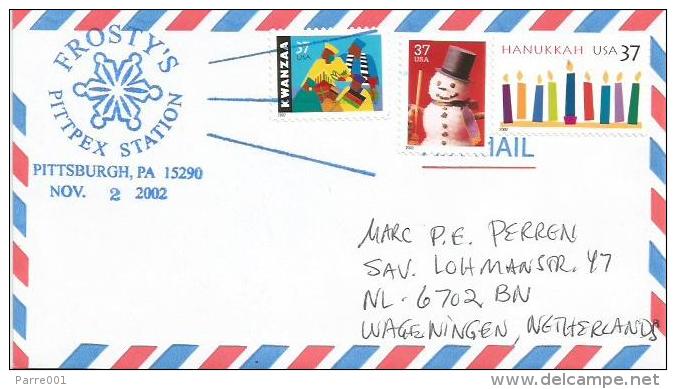 USA 2002 Pittsburgh Frosty´s Pittpex Station Ice Cristal Snowman Cover - Eventi E Commemorazioni