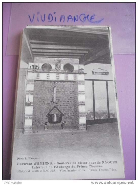 80 - ENVIRONS D'AMIENS - NAOURS - 4 - INTERIEUR DE L'AUBERGE DU PRINCE THOMAS - CPA  VIERGE - ED. L. HACQUART - Naours