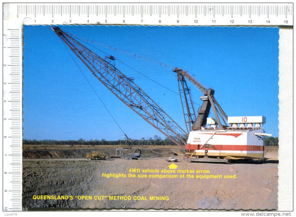 QUEENSLAND S    " OPEN CUT "  Method Coad  Mining -  4 WD Vehicle  Above  Marker  Arrow Highlights The Size Comparison - Otros & Sin Clasificación