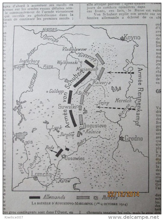 La Grande Guerre  14-18 La Bataille D Augustovo  Russie  Lrncah  Grodno  Mariampol  Pologne Varsovie - Ohne Zuordnung