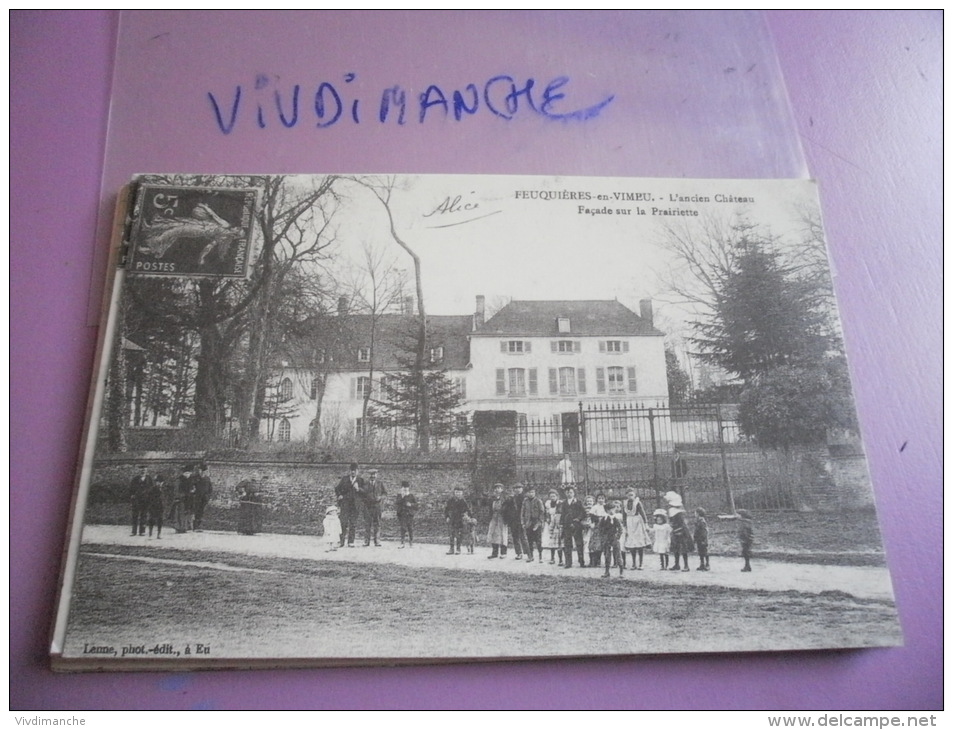 80 - FEUQUIERES EN VIMEU - L'ANCIEN CHATEAU - FACADE SUR LA PRAIRIETTE -  REPRO CARTE CPA PAPIER VIERGE - - Feuquieres En Vimeu