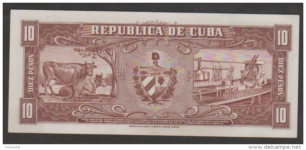 CUBA 10 PESOS 1960  # S574044A  P# 88c   Carlos Manuel De Céspedes - Cuba