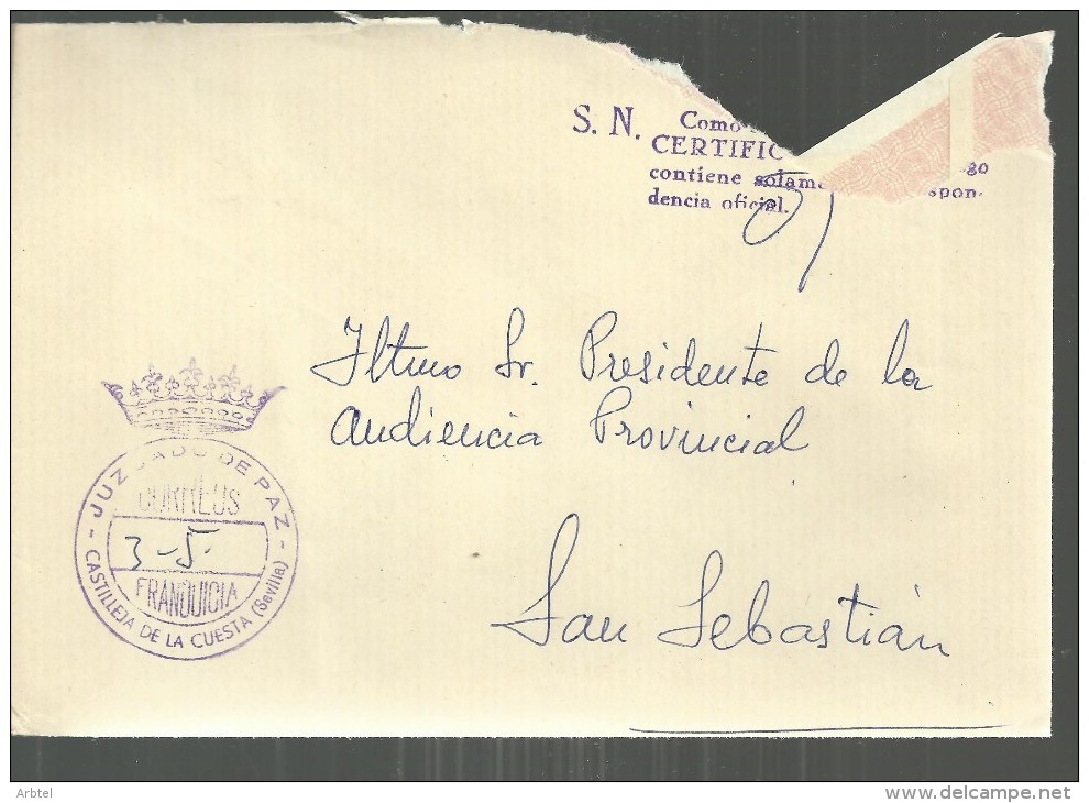 CASTILLEJA DE LA CUESTA SEVILLA CC CON FRANQUICIA JUZGADO DE PAZ SOBRE CON ROTURAS - Postage Free