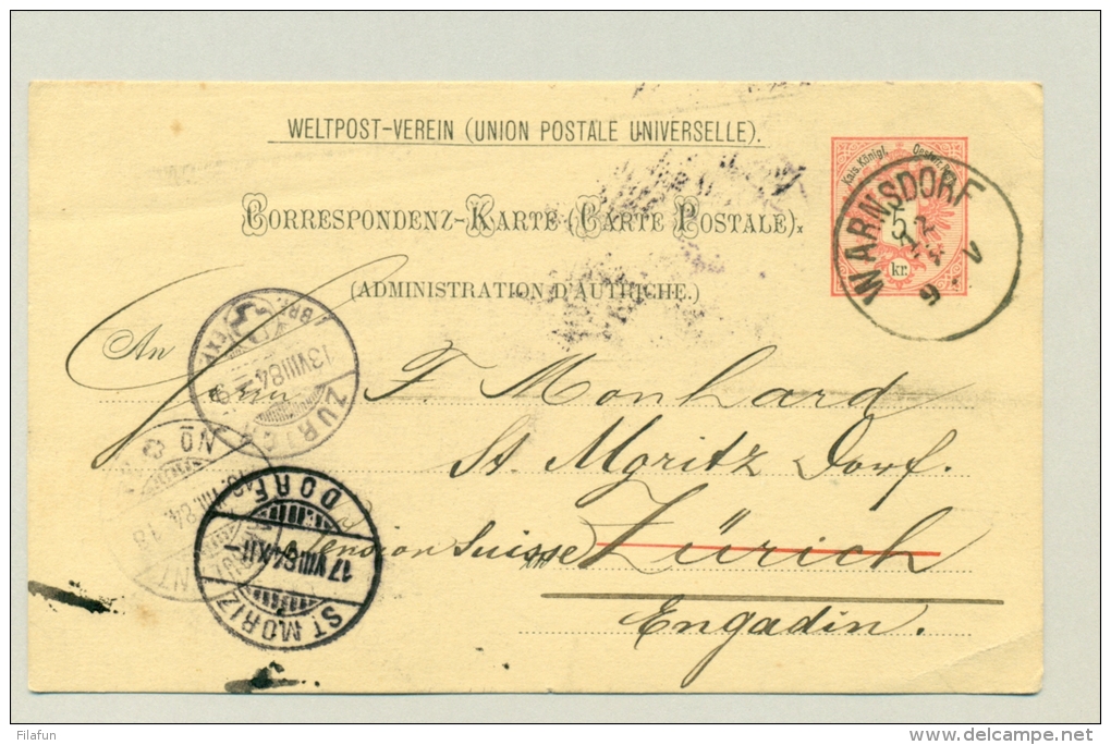 Österreich 1884- UPU Correspondenz-Karte - Autres & Non Classés