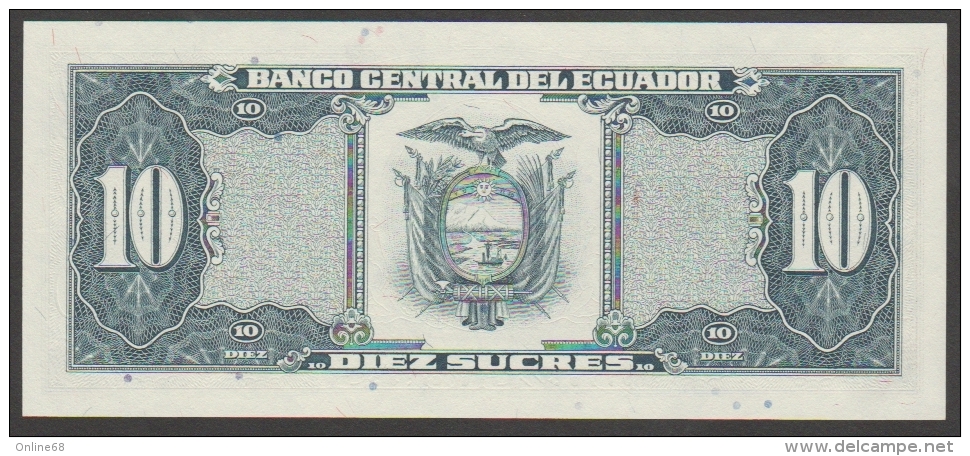 ECUADOR 10 SUCRES 22.11.1988  Série LP #  08170546  P#121 - Ecuador