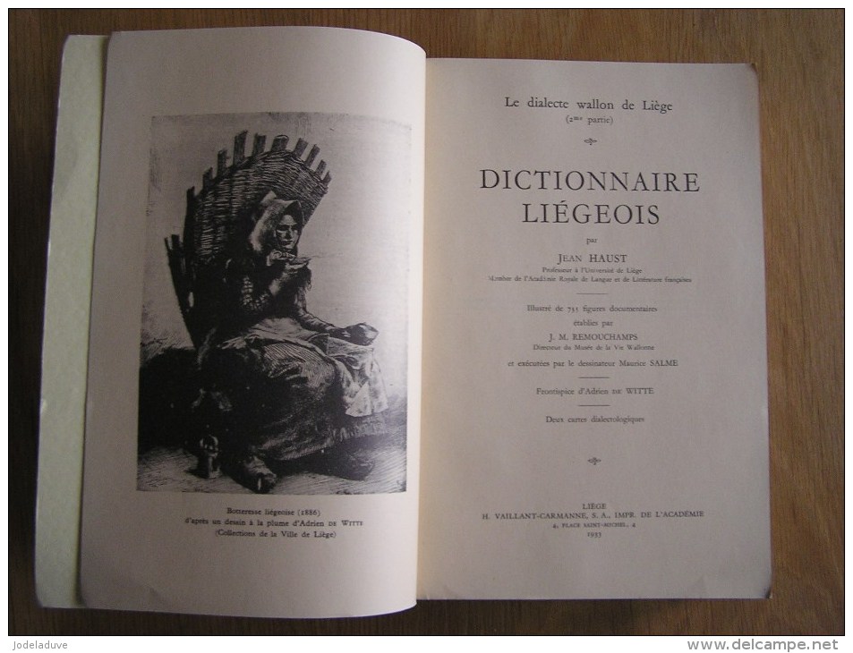 DICTIONNAIRE LIEGEOIS Haust Jean 1979  Régionalisme Dialecte Patois Parler Dialectal Wallon Folklore Province De Liège - Belgien