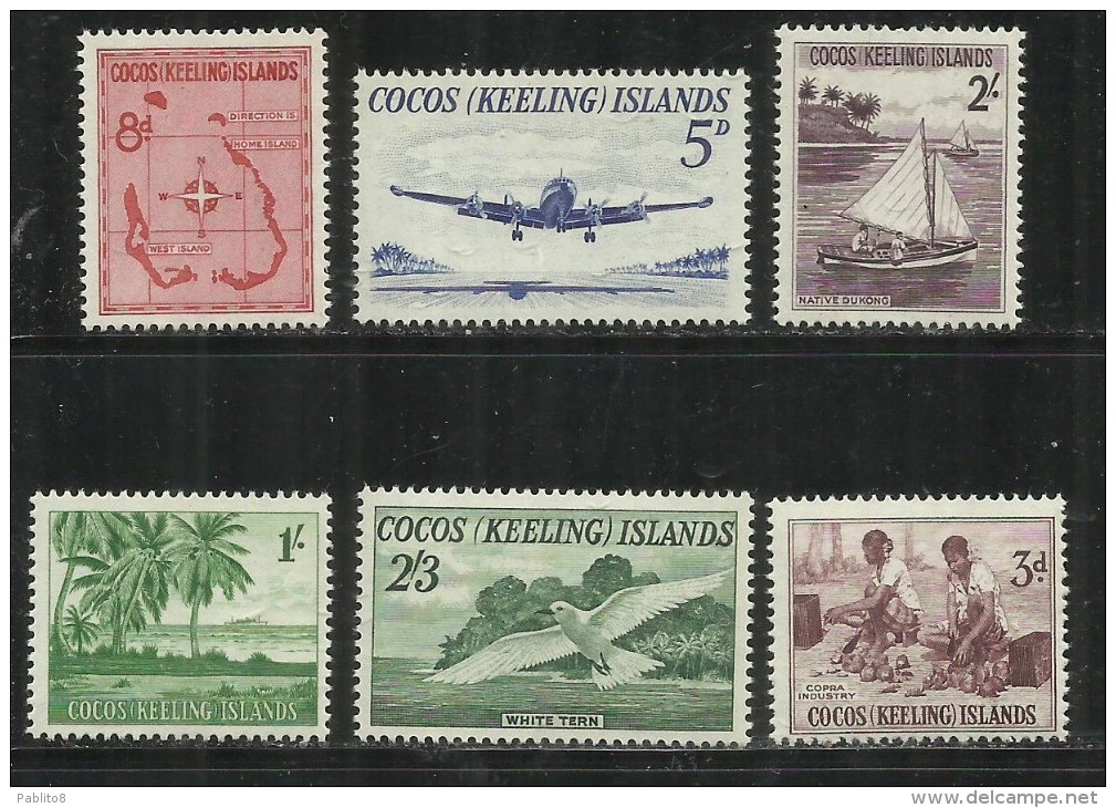 COCOS ISLAND ISLAS ISOLE 1963 DEFINITIVE COMPLETE DEFINITIVES SET PICTORIALS VIEWS LANDSCAPES VEDUTE MNH - Isole Cocos (Keeling)