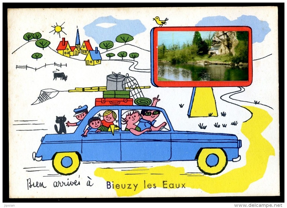 Cpa  Du 56 Bieuzy Les Eaux -- Bien Arrivés à  Bieuzy ----------  Baud Pontivy   PY29 - Baud