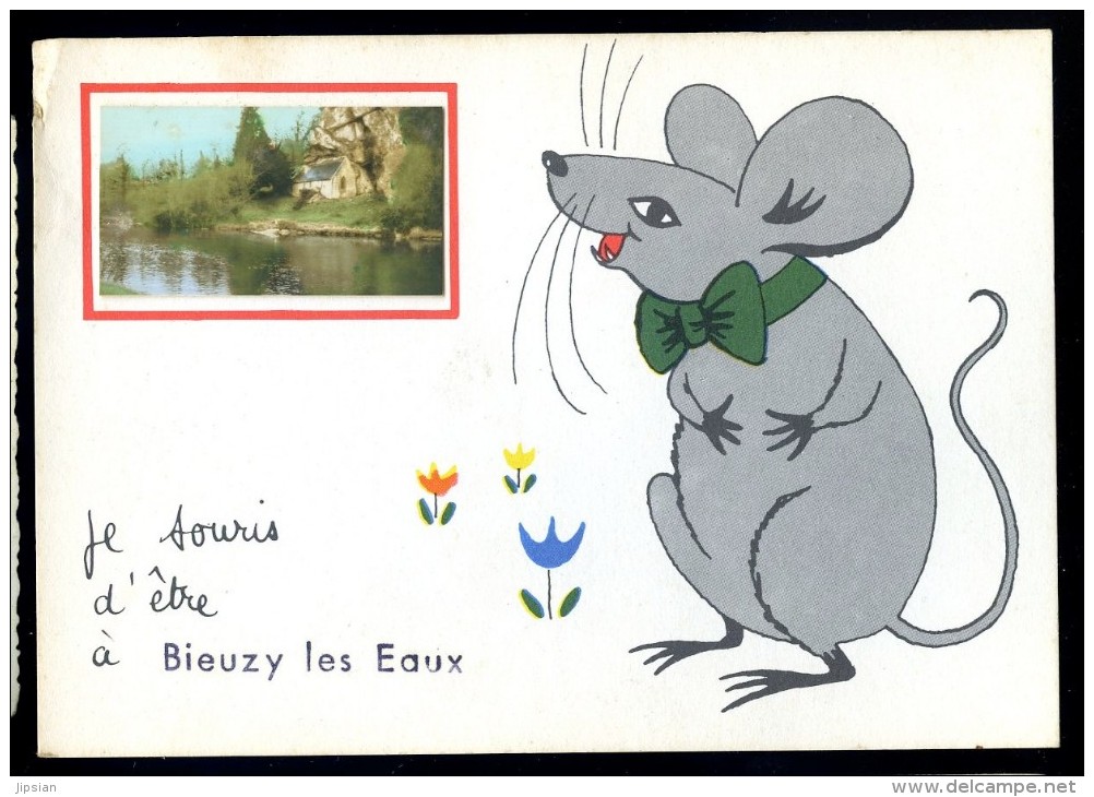 Cpa  Du 56 Bieuzy Les Eaux -- Je Souris D' être  à  Bieuzy ----------  Baud Pontivy   PY29 - Baud